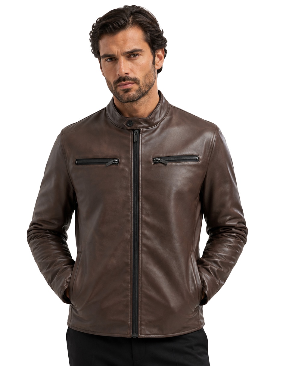 Chamarra casual con bolsillos para hombre